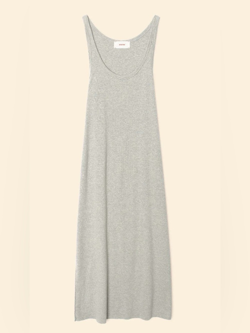 XíRENA Beckett Gray Rib Knit Tank Midi Dress Side Slits Medium